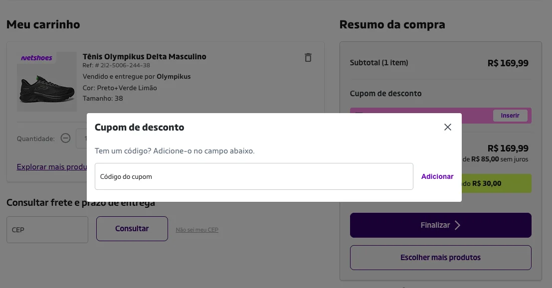 store cupom cupom netshoes compra